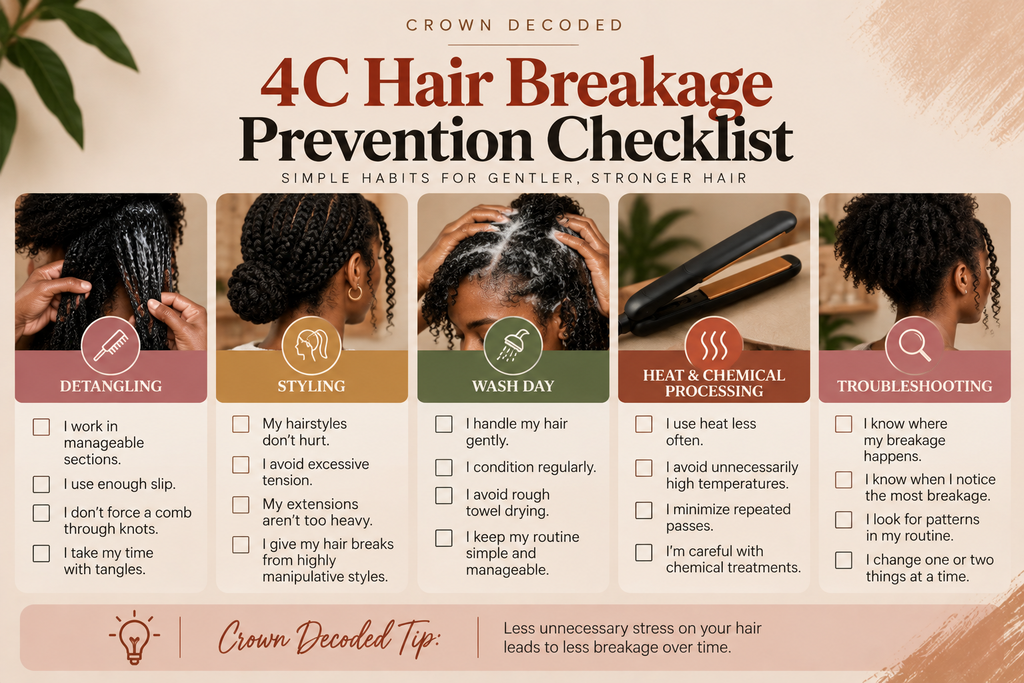How to reduce breakage in 4C hair: breakage prevention checklist